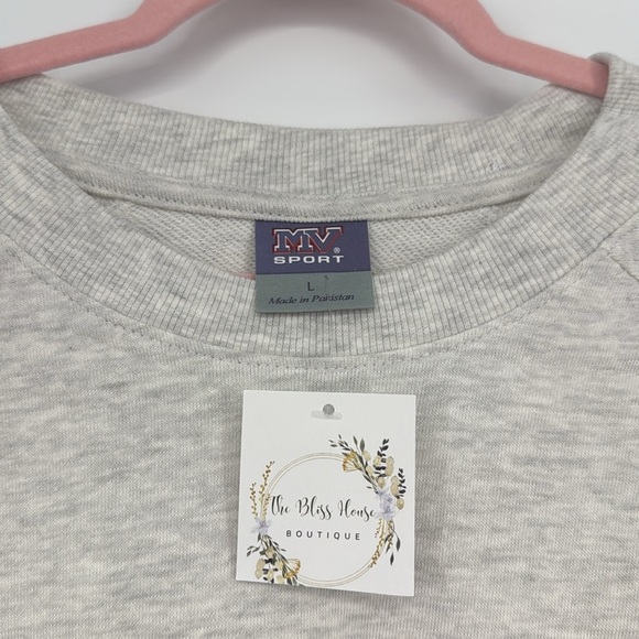 Peppermint Mocha Obsessed Christmas Top MV Sport Ash Grey Holiday Tee Sz L NWT - Picture 2 of 7